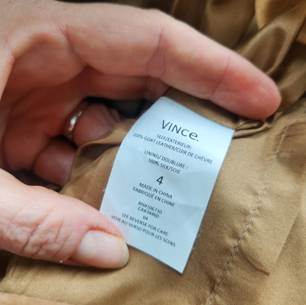 Vince Goat Leather And Silk Women's Skirt - Picture 5 of 5